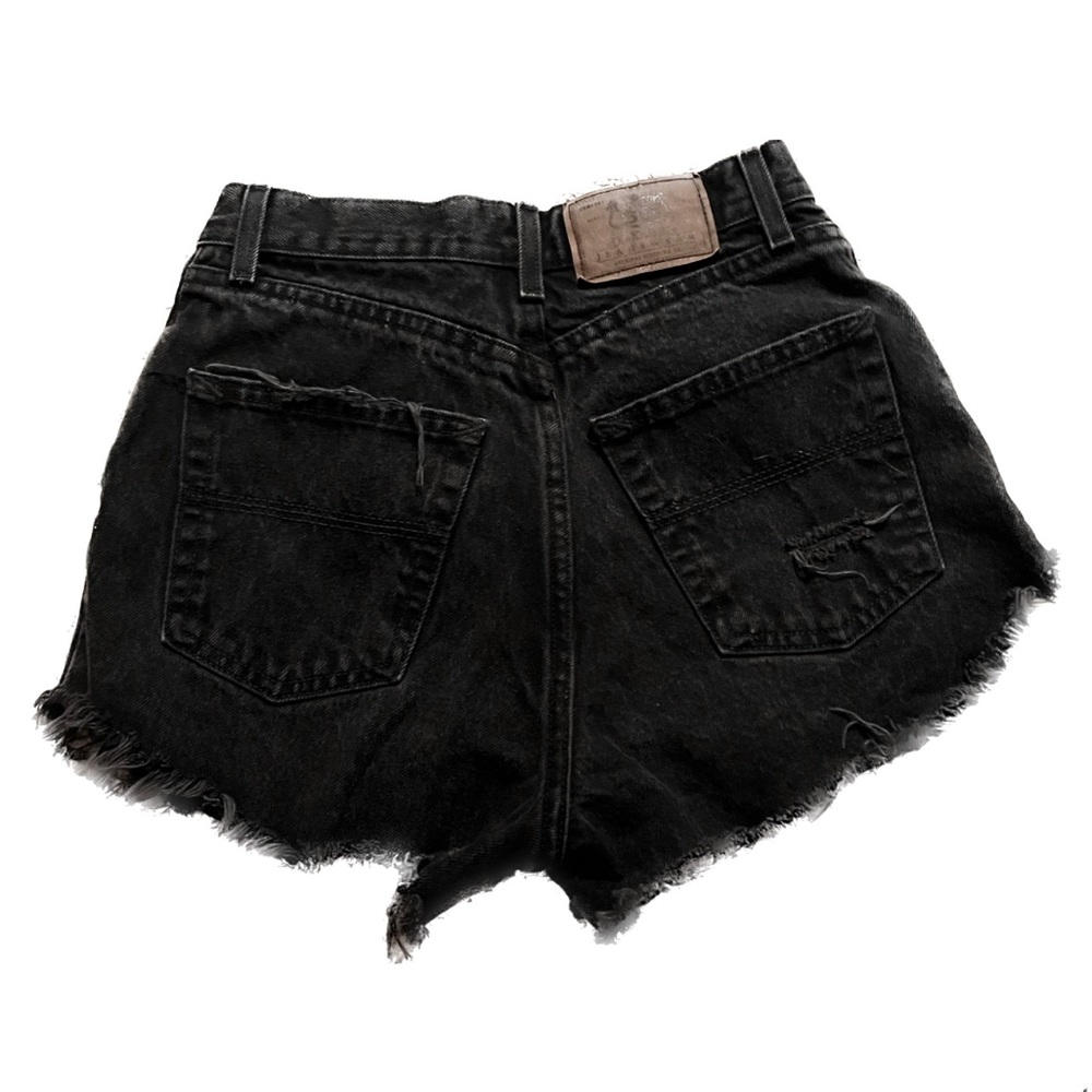 Black Route 66 relaxed fit mom shorts